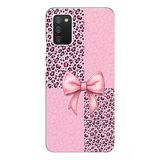Techtree Samsung Galaxy A02s Uyumlu Pembe Leopar Desenli Ve Kurdele Baskılı Silikon Kılıf