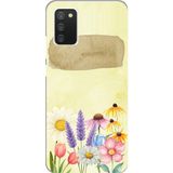 Techtree Samsung Galaxy A02S Uyumlu Sulu Boya Dokulu Vazoda Çiçek Desenli Baskılı Silikon Kılıf