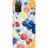 Techtree Samsung Galaxy A02S Uyumlu Sulu Boya Meyve ve Çiçek Desenli Baskılı Silikon Kılıf