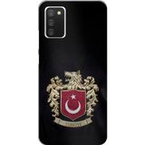 Techtree Samsung Galaxy A02S Uyumlu Türk Sembolü Kurt ve Bayrak Desenli Baskılı Silikon Kılıf