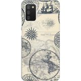 Techtree Samsung Galaxy A02s Uyumlu Vintage Dünya Haritası Ve Pusula Baskılı Silikon Kılıf