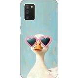 Techtree Samsung Galaxy A02S Uyumlu Yağlı Boya Pop-Art Ördek Baskılı Silikon Kılıf