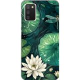 Techtree Samsung Galaxy A02s Uyumlu Yeşil Yapraklı Nilüfer Ve Yusufçuk Baskılı Silikon Kılıf