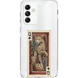 Techtree Samsung Galaxy A05s Uyumlu İskambil Kağıdı Tasarımlı Leopar Portre Baskılı Silikon Kılıf