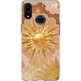 Techtree Samsung Galaxy A10S Uyumlu Altın Güneş ve Yıldız Desenli Baskılı Silikon Kılıf