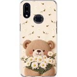Techtree Samsung Galaxy A10S Uyumlu Arı ve Papatya Sevimli Ayıcık Baskılı Silikon Kılıf
