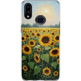 Techtree Samsung Galaxy A10S Uyumlu Ay çiçeği sulu boya Baskılı Silikon Kılıf