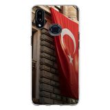 Techtree Samsung Galaxy A10s Uyumlu Dev Türk Bayrağı Baskılı Silikon Kılıf