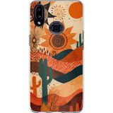 Techtree Samsung Galaxy A10S Uyumlu Etnik Güneş ve Mandala Figürlü Toprak Tonları Baskılı Silikon Kılıf