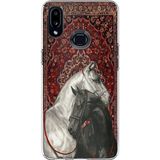 Techtree Samsung Galaxy A10s Uyumlu Geleneksel Halı Motifli Siyah Beyaz At Baskılı Silikon Kılıf