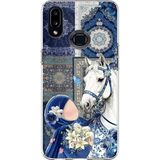 Techtree Samsung Galaxy A10S Uyumlu Geleneksel Motifli Beyaz At Baskılı Silikon Kılıf