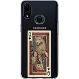 Techtree Samsung Galaxy A10S Uyumlu İskambil Kağıdı Tasarımlı Leopar Portre Baskılı Silikon Kılıf