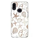 Techtree Samsung Galaxy A10s Uyumlu Kahverengi Deniz Yıldızı Ve Kabuklu Baskılı Silikon Kılıf