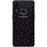 Techtree Samsung Galaxy A10S Uyumlu Kırmızı Kalpler Tasarımlı Baskılı Silikon Kılıf
