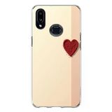 Techtree Samsung Galaxy A10s Uyumlu Krem Zeminli Kırmızı Kalp Baskılı Silikon Kılıf