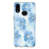Techtree Samsung Galaxy A10s Uyumlu Mavi Çiçekler Baskılı Silikon Kılıf