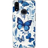 Techtree Samsung Galaxy A10S Uyumlu Mavi Kelebekler Baskılı Silikon Kılıf