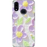 Techtree Samsung Galaxy A10S Uyumlu Mor Papatyalar Sulu Boya Baskılı Silikon Kılıf