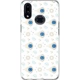 Techtree Samsung Galaxy A10S Uyumlu Nazar Boncuğu Güneş ve Hilal Baskılı Silikon Kılıf
