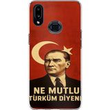 Techtree Samsung Galaxy A10S Uyumlu Ne Mutlu Türkiye Bayrak Atatürk Baskılı Silikon Kılıf