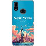 Techtree Samsung Galaxy A10S Uyumlu Özgürlük Heykeli New York Baskılı Silikon Kılıf
