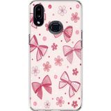 Techtree Samsung Galaxy A10s Uyumlu Pembe Fiyonk, Çiçek Ve Puantiye Baskılı Silikon Kılıf