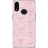 Techtree Samsung Galaxy A10S Uyumlu Pembe Kalpli Fiyonklar Baskılı Silikon Kılıf