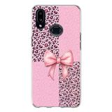 Techtree Samsung Galaxy A10s Uyumlu Pembe Leopar Desenli Ve Kurdele Baskılı Silikon Kılıf