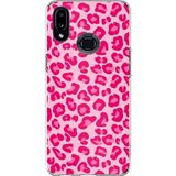 Techtree Samsung Galaxy A10S Uyumlu Pembe Leopar Tasarımlı Baskılı Silikon Kılıf