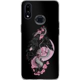 Techtree Samsung Galaxy A10S Uyumlu Pembe Siyah Yılan Baskılı Silikon Kılıf