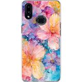 Techtree Samsung Galaxy A10S Uyumlu Renkli Çiçekler Sulu Boya Baskılı Silikon Kılıf