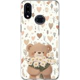 Techtree Samsung Galaxy A10S Uyumlu Romantik Sevimli Ayıcık Baskılı Silikon Kılıf