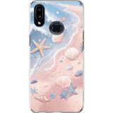 Techtree Samsung Galaxy A10S Uyumlu Sahil Deniz Kabuğu Baskılı Silikon Kılıf