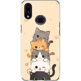 Techtree Samsung Galaxy A10S Uyumlu Sevimli Kedicikler ve Patiler Baskılı Silikon Kılıf