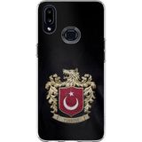 Techtree Samsung Galaxy A10S Uyumlu Türk Sembolü Kurt ve Bayrak Desenli Baskılı Silikon Kılıf