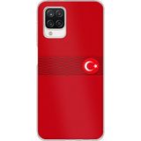 Techtree Samsung Galaxy A12-M12 Uyumlu Türk Milli Takım Izgara Desenli Forma Baskılı Silikon Kılıf