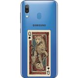 Techtree Samsung Galaxy A20-A30 Uyumlu İskambil Kağıdı Tasarımlı Leopar Portre Baskılı Silikon Kılıf