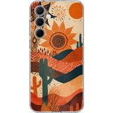 Techtree Samsung Galaxy A35 Uyumlu Etnik Güneş ve Mandala Figürlü Toprak Tonları Baskılı Silikon Kılıf