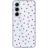 Techtree Samsung Galaxy A35 Uyumlu Kırmızı Kalpler Tasarımlı Baskılı Silikon Kılıf