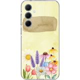 Techtree Samsung Galaxy A35 Uyumlu Sulu Boya Dokulu Vazoda Çiçek Desenli Baskılı Silikon Kılıf