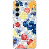 Techtree Samsung Galaxy A35 Uyumlu Sulu Boya Meyve ve Çiçek Desenli Baskılı Silikon Kılıf