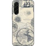 Techtree Samsung Galaxy A36 Uyumlu Vintage Dünya Haritası Ve Pusula Baskılı Silikon Kılıf