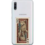 Techtree Samsung Galaxy A50-A30S Uyumlu İskambil Kağıdı Tasarımlı Leopar Portre Baskılı Silikon Kılıf