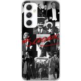 Techtree Samsung Galaxy A54 Uyumlu Kırmızı Mustafa Kemal Atatürk İmza Baskılı Silikon Kılıf
