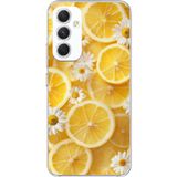 Techtree Samsung Galaxy A54 Uyumlu Limon Dilimleri ve Papatya Desenli Baskılı Silikon Kılıf