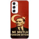 Techtree Samsung Galaxy A54 Uyumlu Ne Mutlu Türkiye Bayrak Atatürk Baskılı Silikon Kılıf