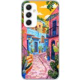 Techtree Samsung Galaxy A54 Uyumlu Renkli Sanat Sokak Silikon Kılıf Baskılı Silikon Kılıf