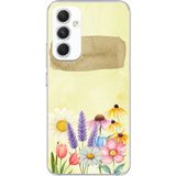 Techtree Samsung Galaxy A54 Uyumlu Sulu Boya Dokulu Vazoda Çiçek Desenli Baskılı Silikon Kılıf