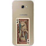 Techtree Samsung Galaxy A7 2017 Uyumlu İskambil Kağıdı Tasarımlı Leopar Portre Baskılı Silikon Kılıf