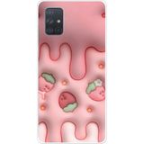Techtree Samsung Galaxy A71 Uyumlu Çilekli Pasta Baskılı Silikon Kılıf